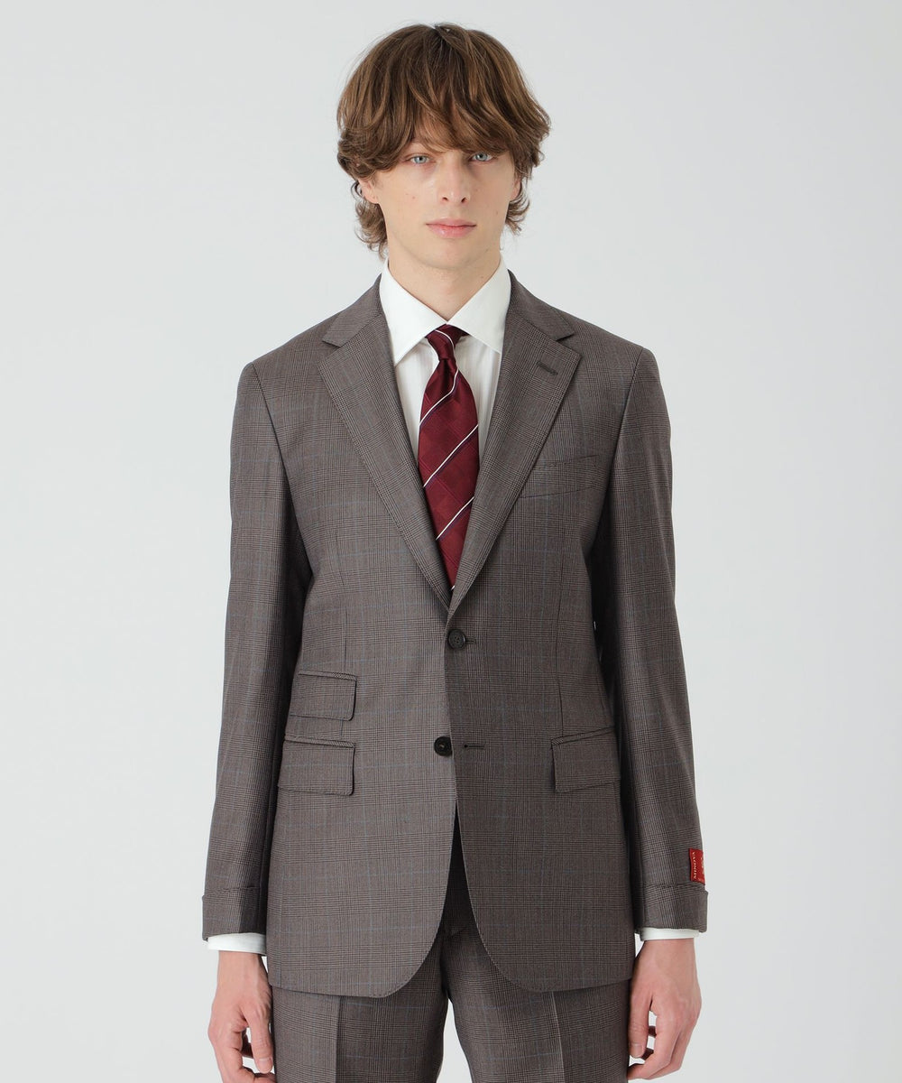 HUGO BOSS　スカートスーツ　   フォーマル ビジネス  グレンチェック BOSS スリーピース スリムフィットスーツ チェックパターン