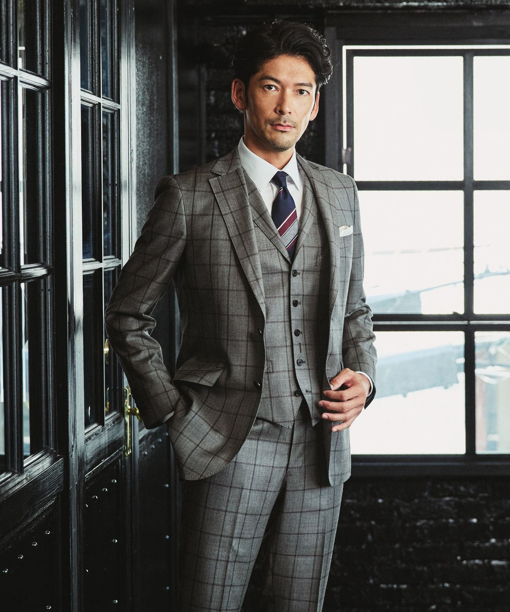 久保田裕之限定モデル】Ermenegildo Zegna グレージュウィンドーペン