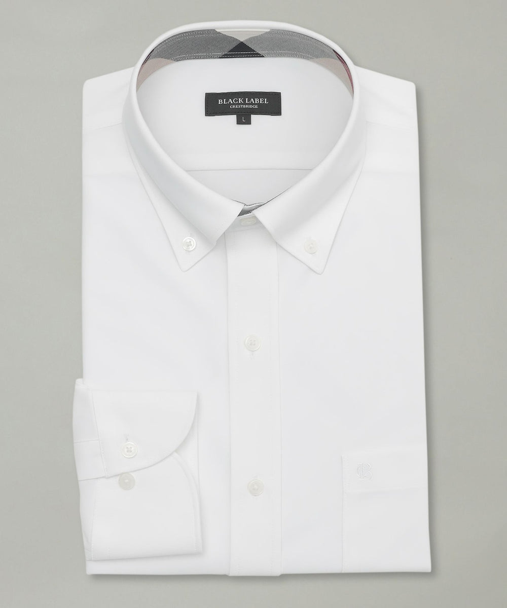 トリコットソリッドボタンダウンシャツ（ドレスシャツ）｜BLACK LABEL
