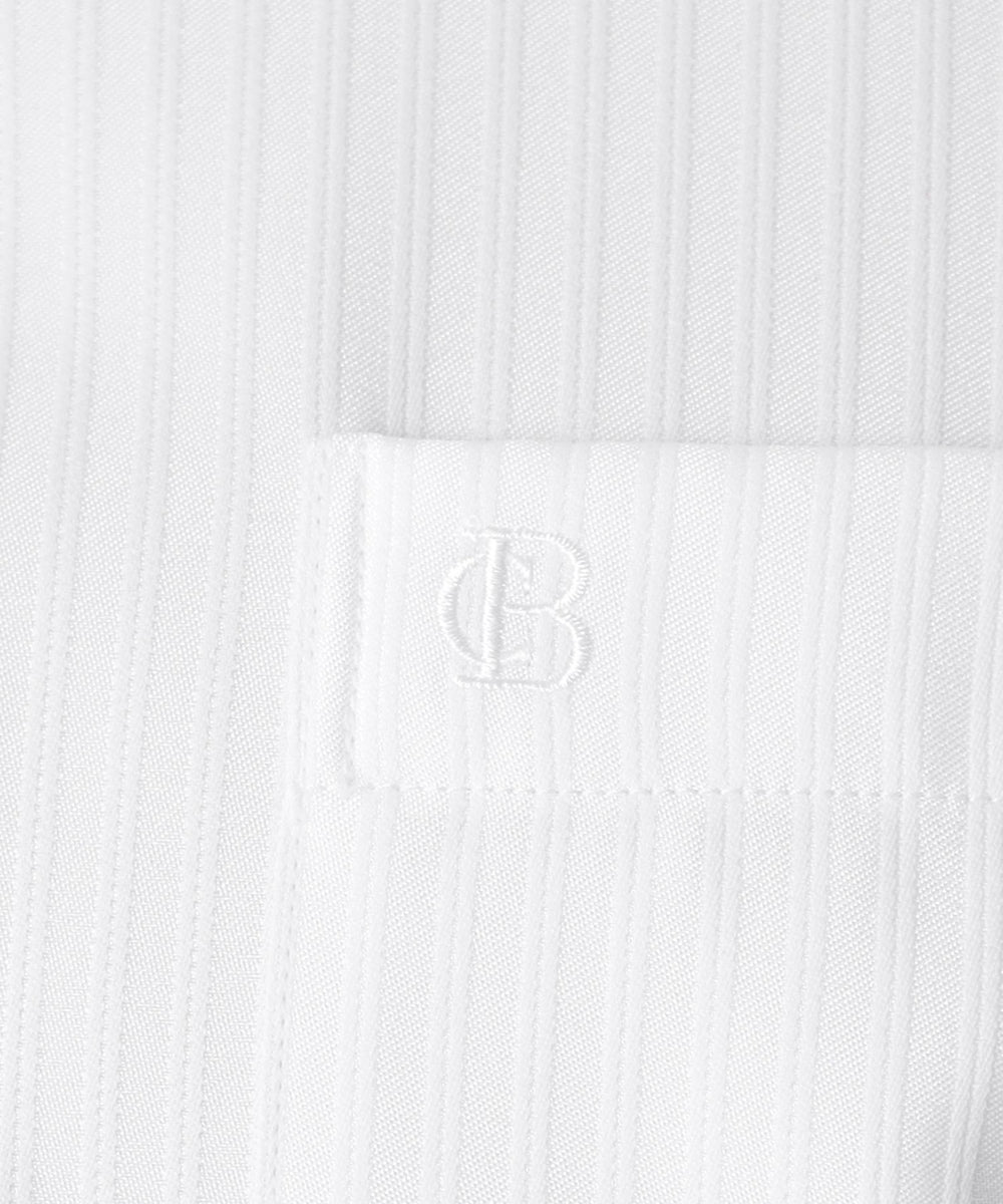 ꧁美品꧂ブラックレーベルクレストブリッジ　シャドーストライプシャツ　白　Ｓ シャドーストライプセミワイドカラーシャツ（ドレスシャツ）｜BLACK