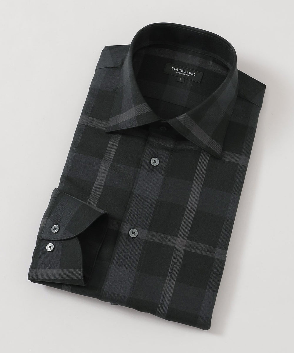 5072【美品】45R ウォッシャブルウール フレアTシャツ　ブラック メリノウールロングスリーブTシャツ ビッグシルエット