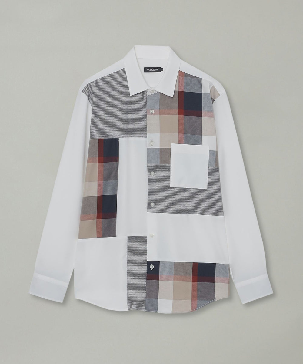 クレスブリッジチェックパッチワークシャツ（カジュアルシャツ