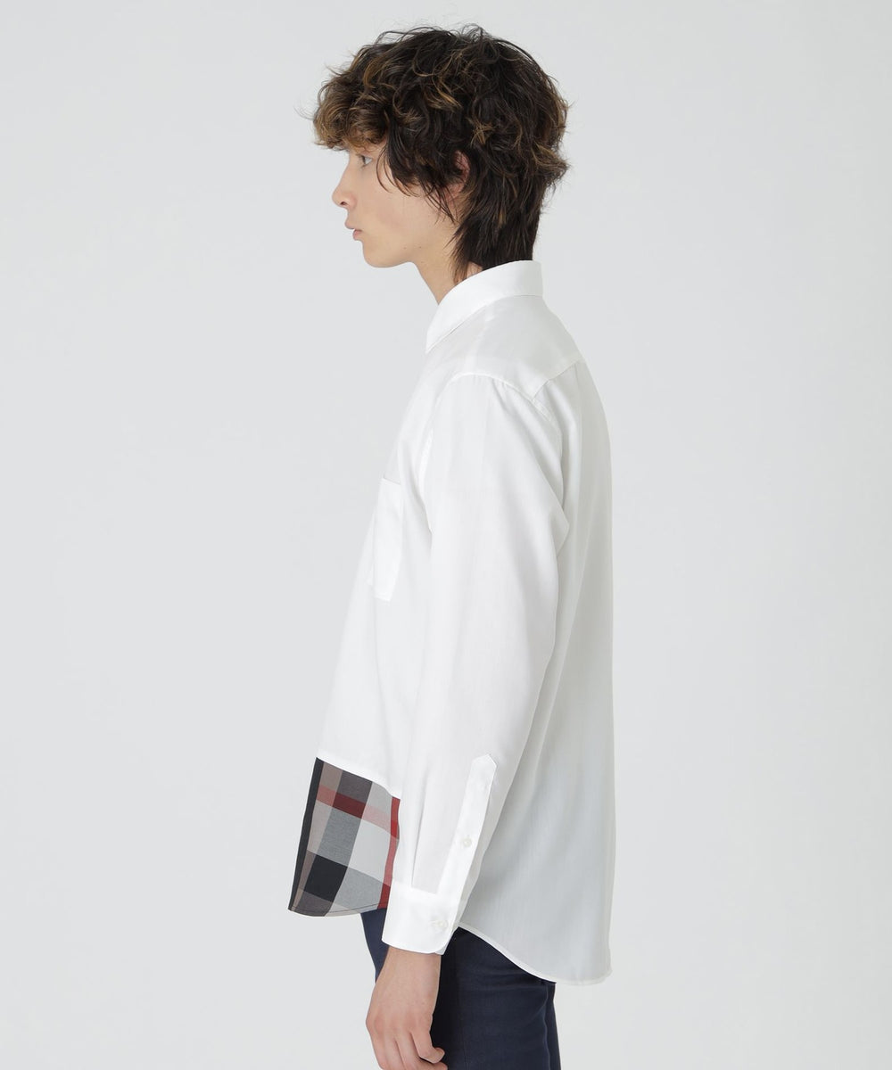 パーシャルチェックシャツ（カジュアルシャツ）｜BLACK LABEL