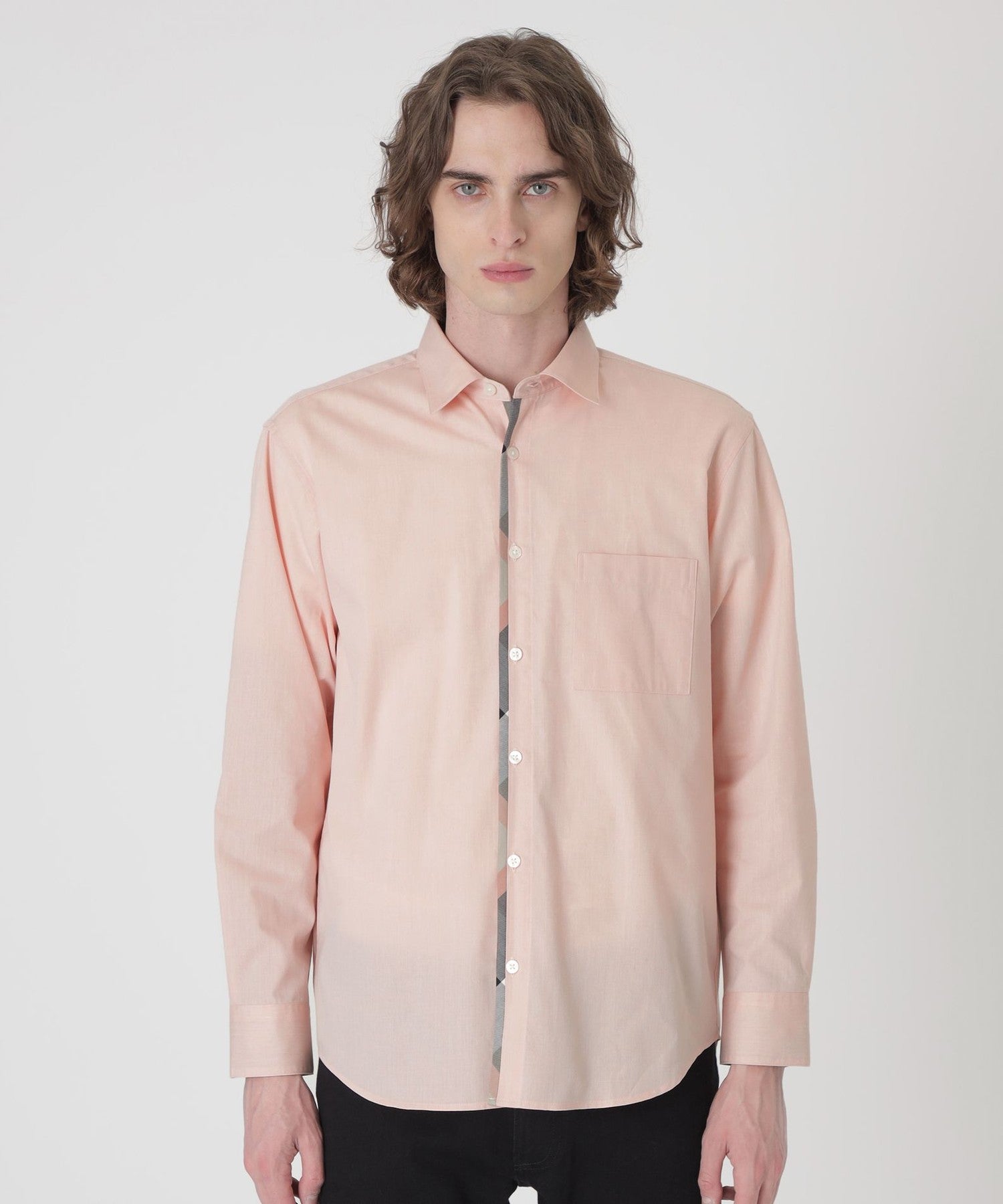 リネンミックスカルゼパーシャルチェックシャツ（カジュアルシャツ）｜BLACK LABEL CRESTBRIDGE(ブラックレーベル・クレスト