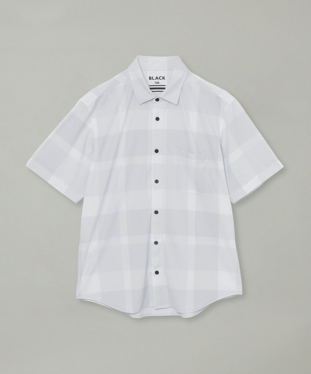 BLACK lab.】メッシュトリコットクレストブリッジチェックシャツ