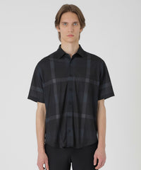 BLACK lab.】メッシュトリコットクレストブリッジチェックシャツ