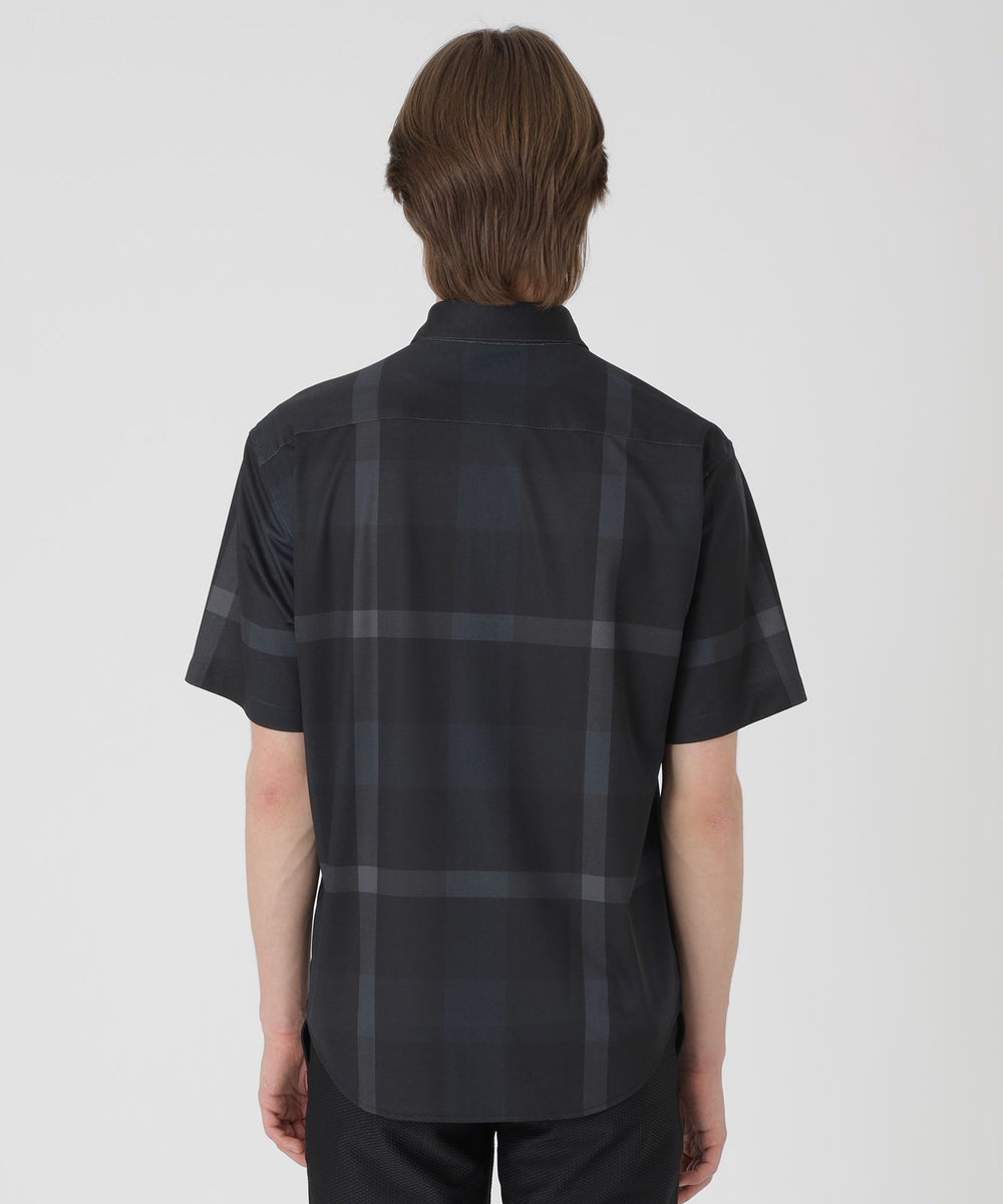 BLACK lab.】メッシュトリコットクレストブリッジチェックシャツ