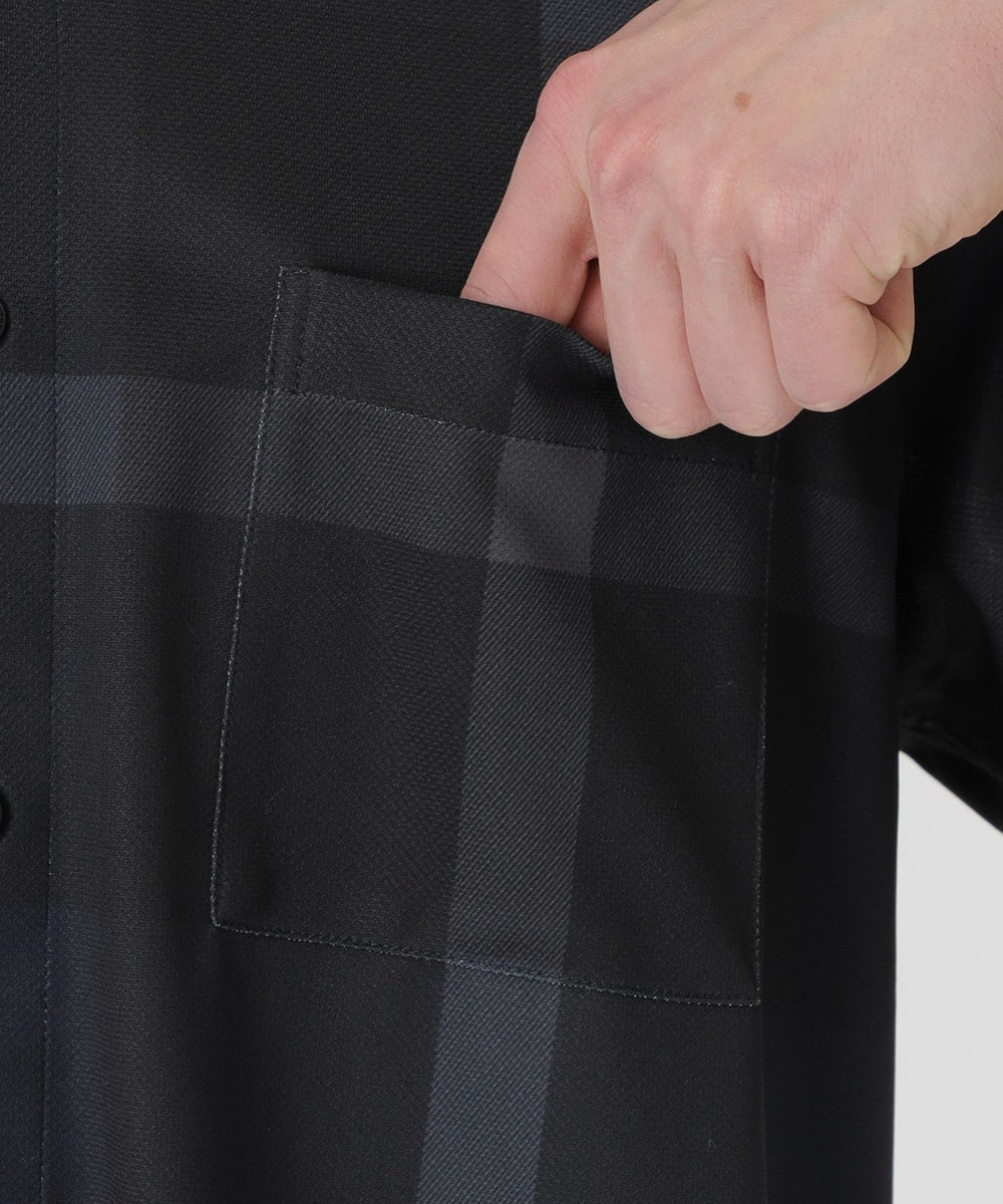 BLACK lab.】メッシュトリコットクレストブリッジチェックシャツ