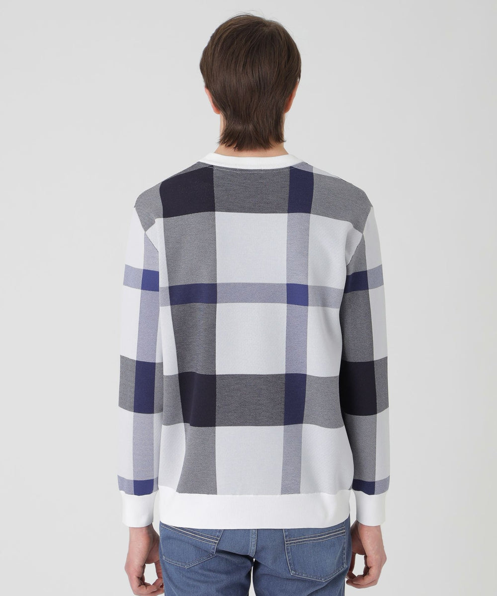 テクニカルクレストブリッジチェックニット（ニットウェア）｜BLACK