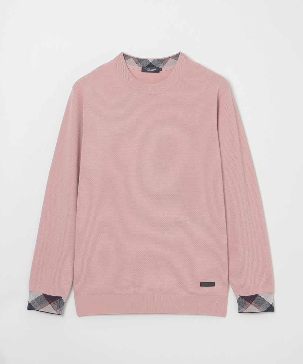 パーシャルチェックヴィスコンフィーニット（ニットウェア）｜BLACK