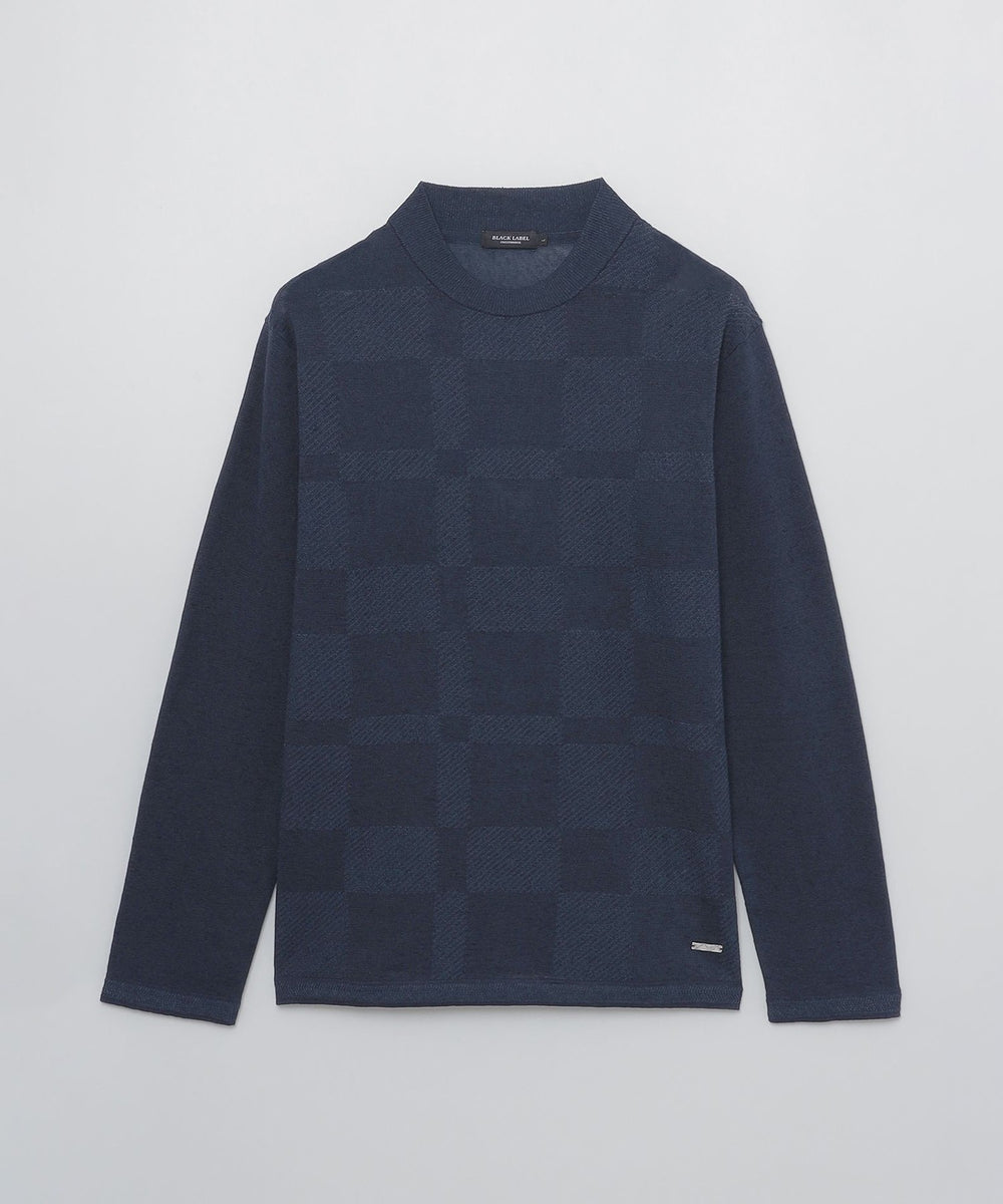 クレストブリッジブラックレーベル　ニットＬサイズ備品 リネンミックスシャドーチェックニット（ニットウェア）｜BLACK LABEL