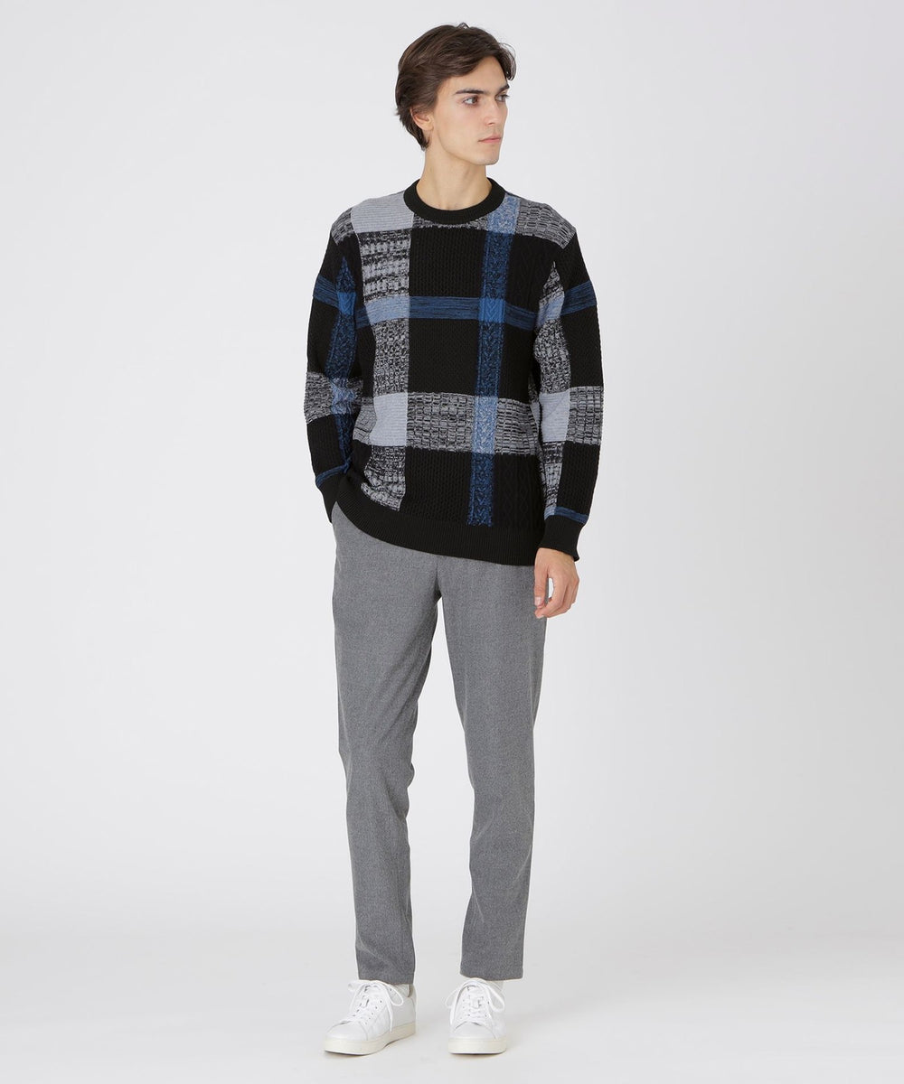 テクスチャーミックスクレストブリッジチェックニット（ニット
