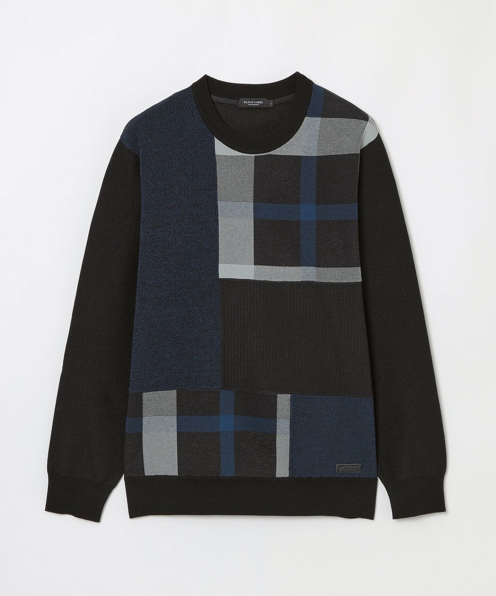 新品 クレストブリッジチェックパッチワークニット  ¥30,800 パッチワーククレストブリッジチェックニット(ニットウェア