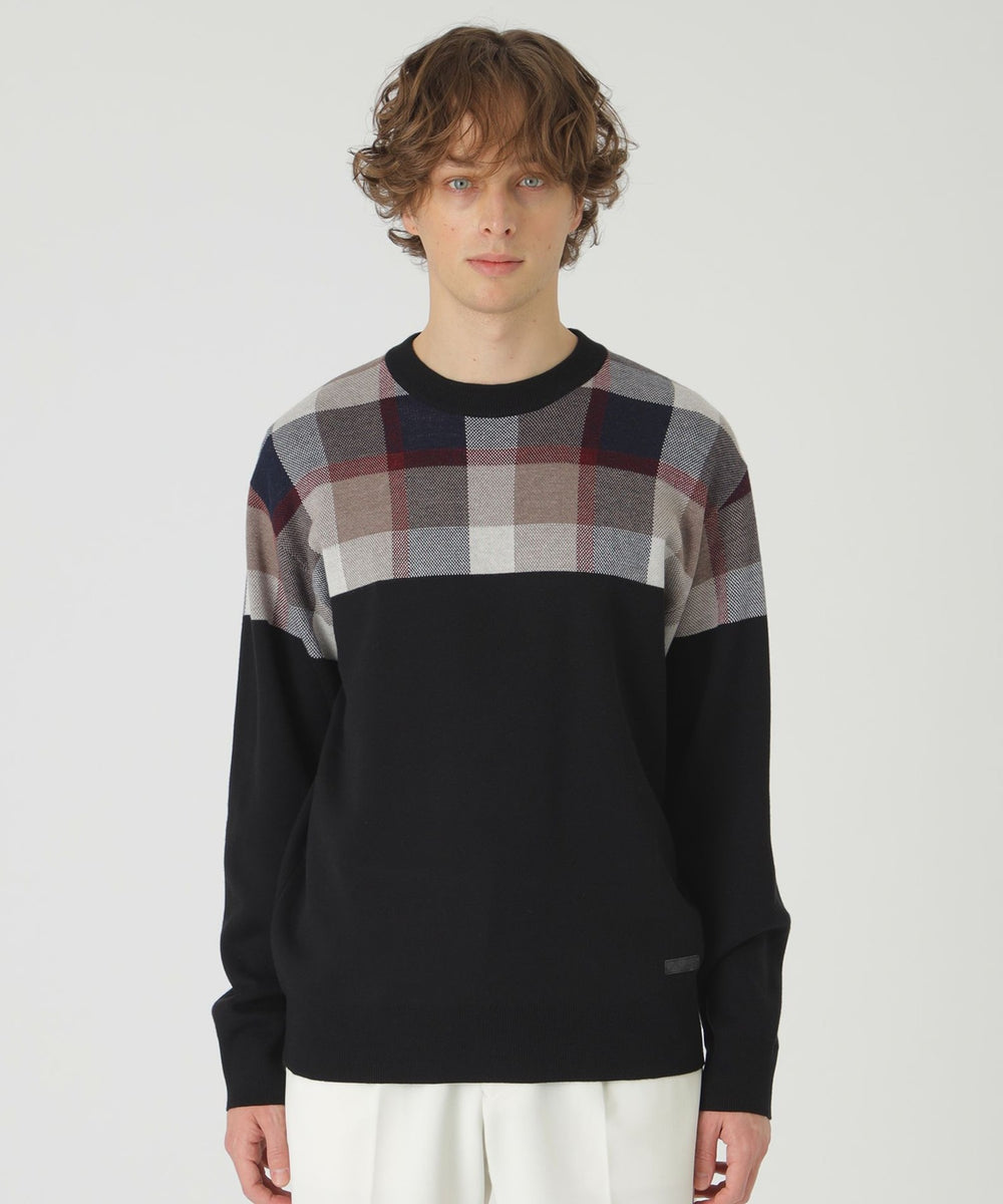 ブラックレーベルクレストブリッジ シャドークレストブリッジチェックニット 長袖 コンフィーシャドーチェックニット | ブラックレーベル