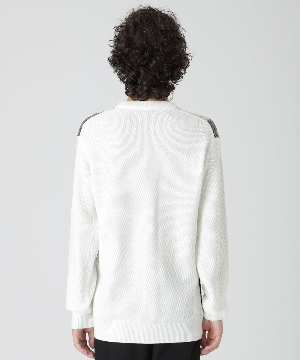 一部店舗限定】パネルテクスチャークレストブリッジチェックニット