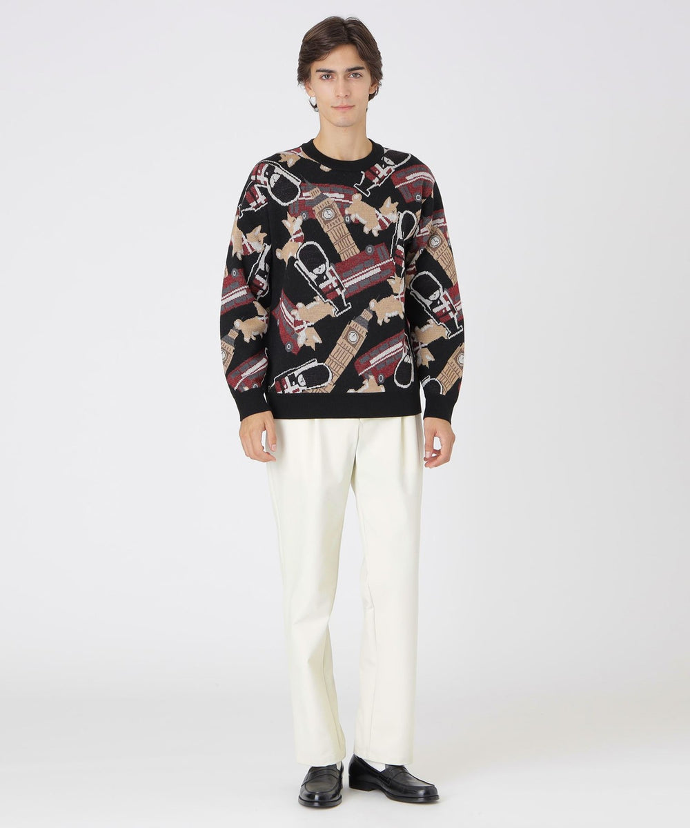 美品　BALLANTYNE リミテッドエディション　デザインニット　イタリア製 一部店舗限定】ブリティッシュモチーフジャカードニット（ニット