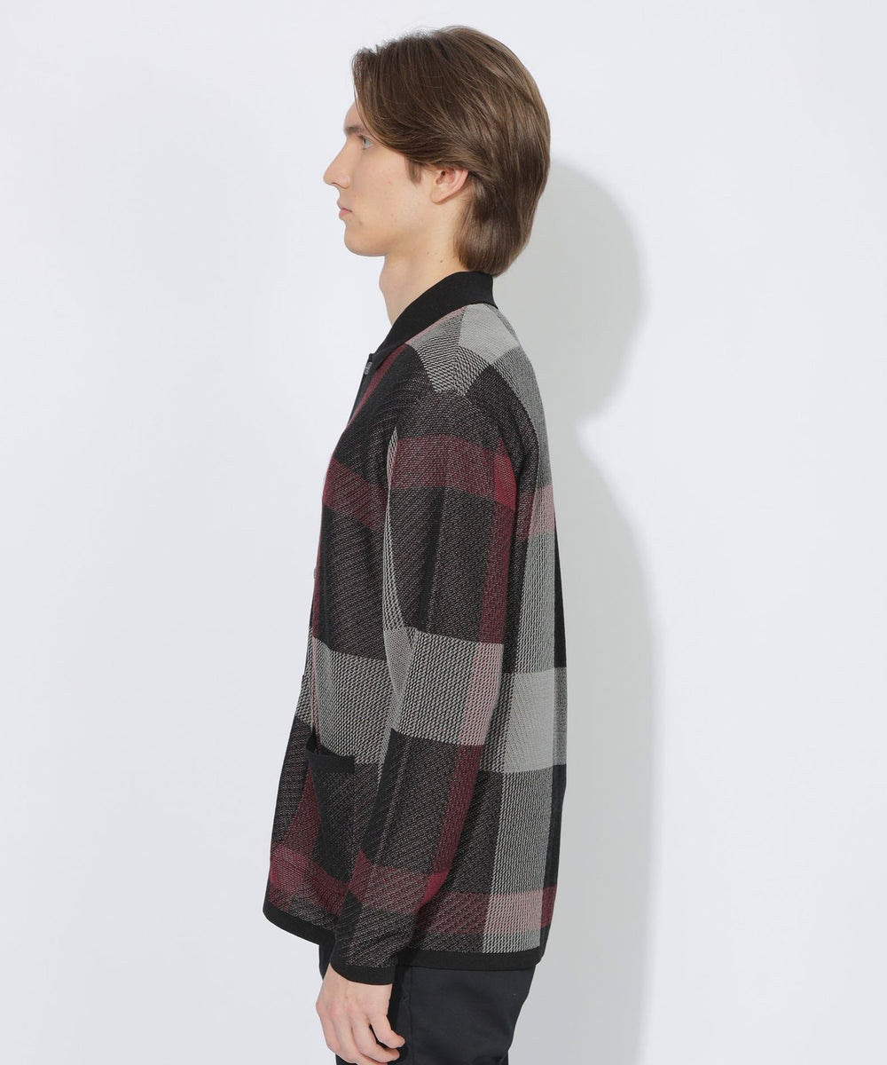 WEB限定】クレストブリッジチェックメッシュニットカーディガン（WEB