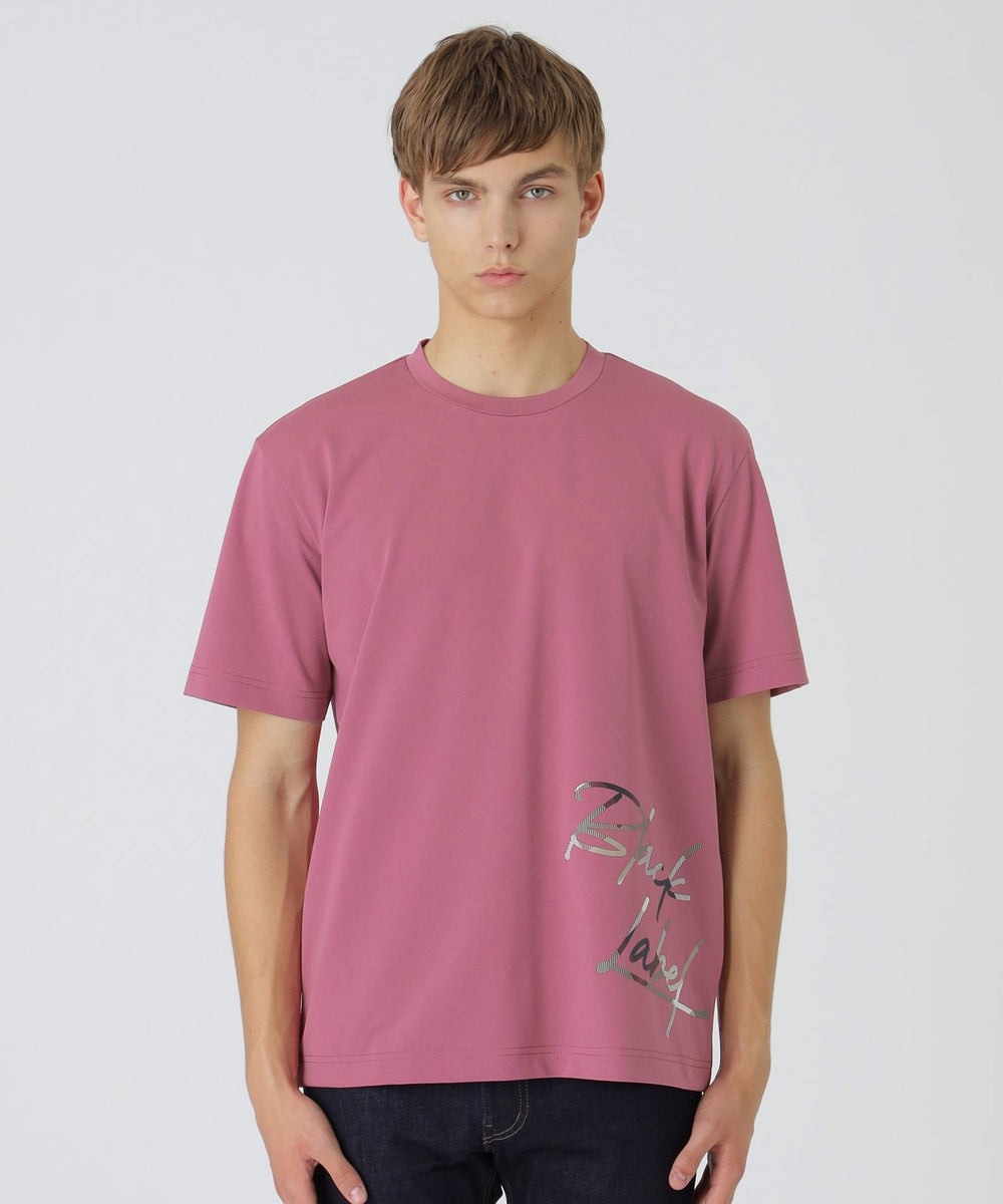 チェックコンビロゴグラフィックTシャツ（カットソー）｜BLACK