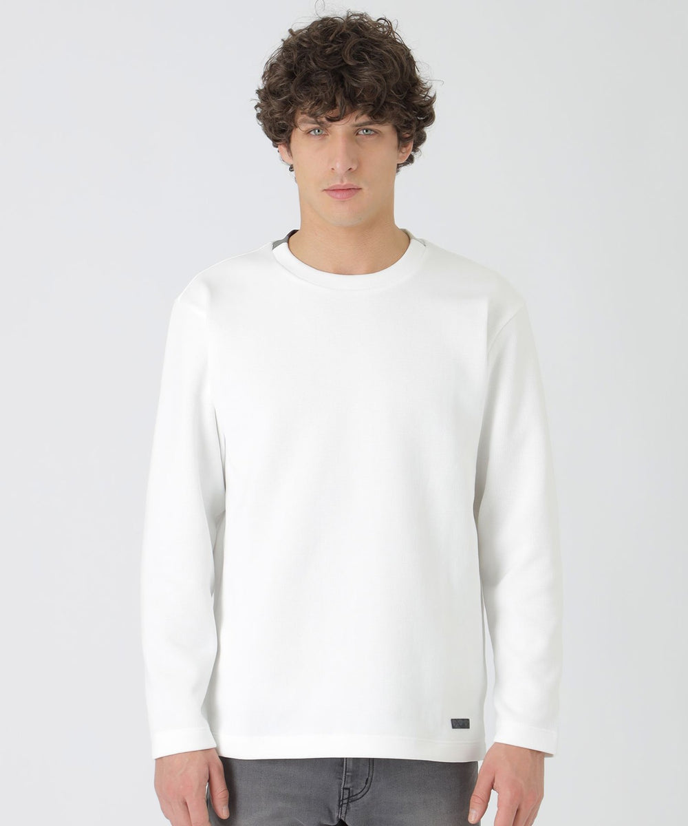 ブラックレーベルクレストブリッジ　長袖チェック柄カットソー　Mサイズ　白 パーシャルチェックニットソー（カットソー）｜BLACK LABEL