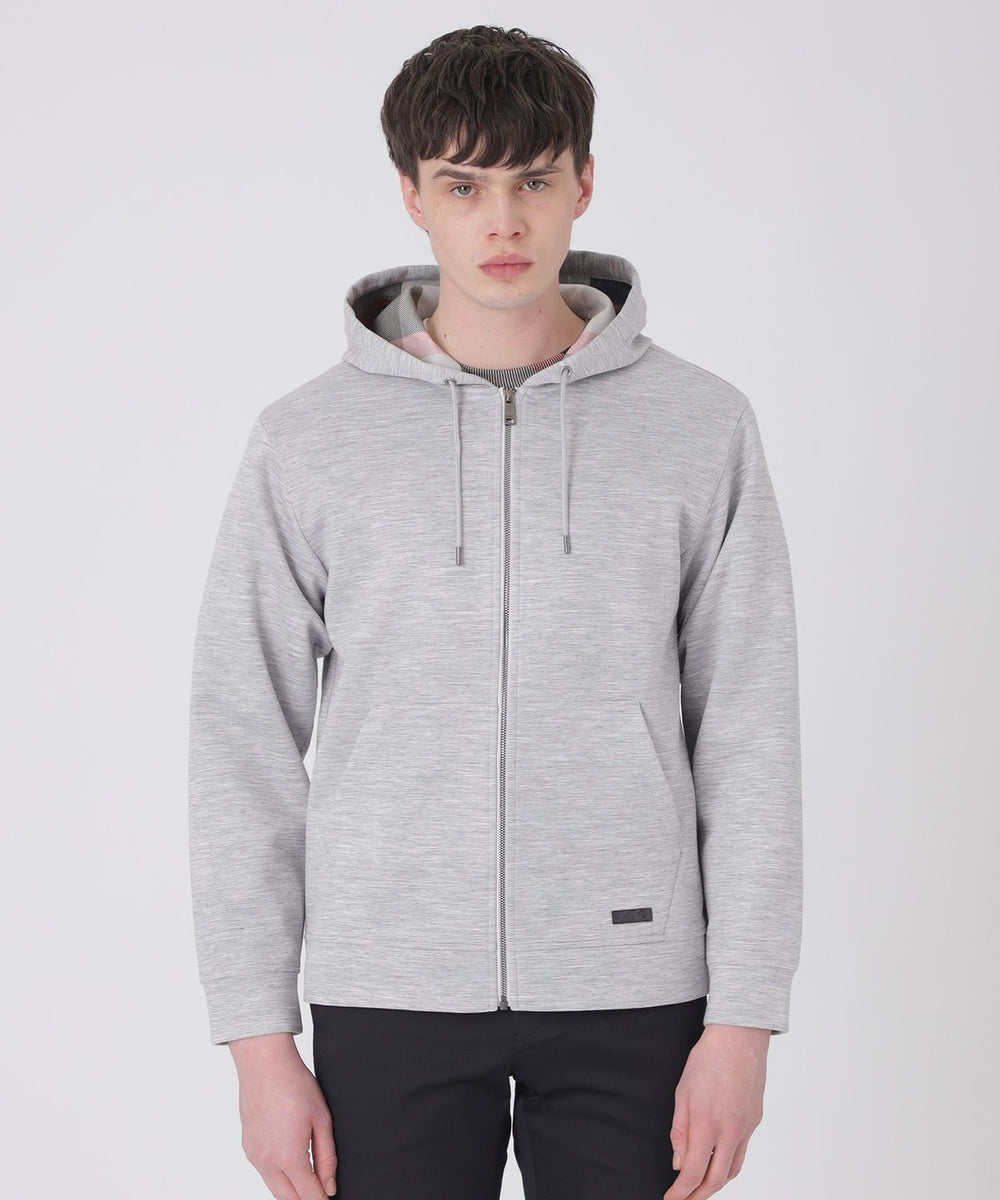 メランジラミーバックチェックパーカー（カットソー）｜BLACK LABEL