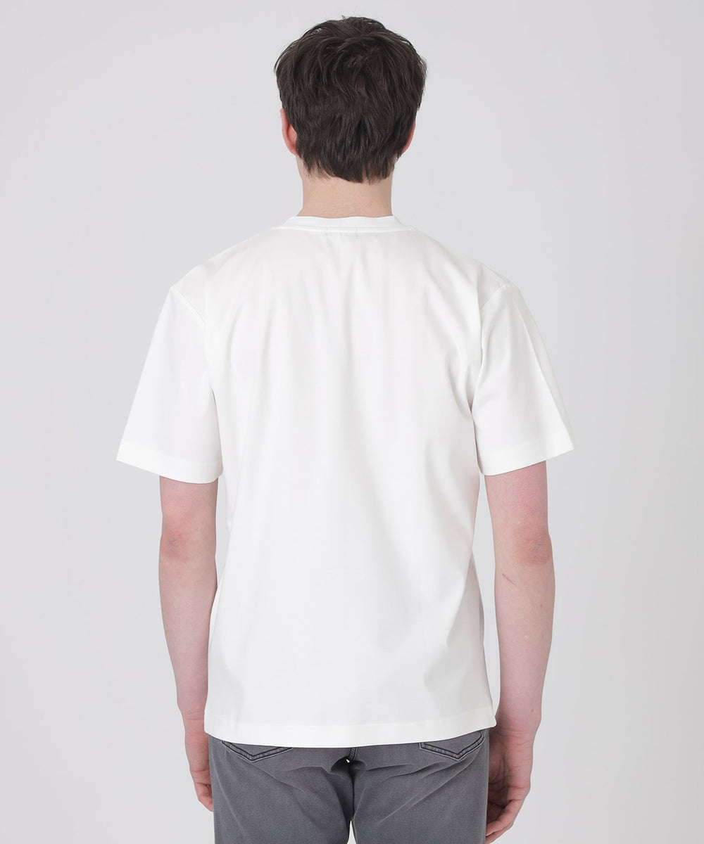 フェードカラーパネルシャドーチェックTシャツ（カットソー）｜BLACK