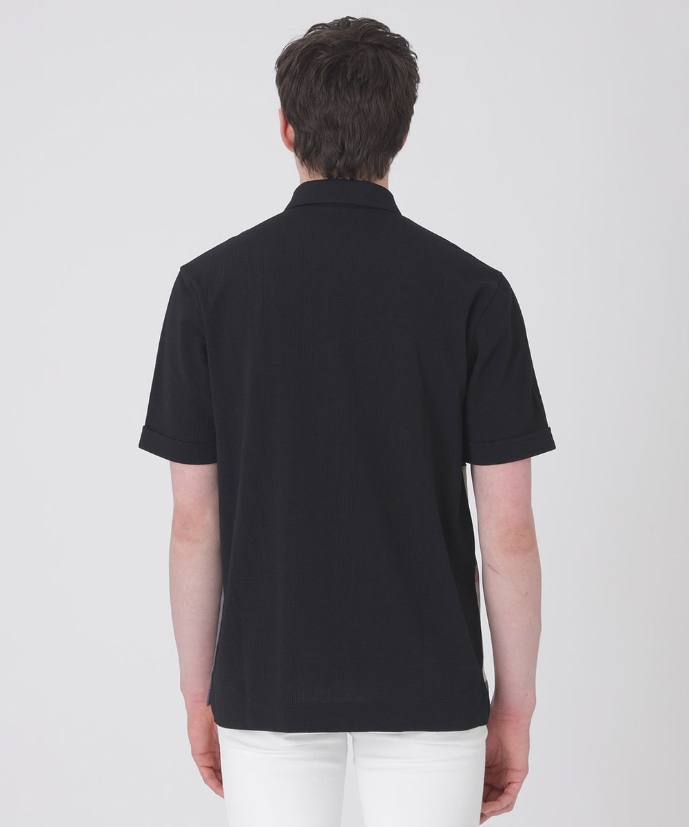 パッチワーックサッカーポロシャツ（カットソー）｜BLACK LABEL