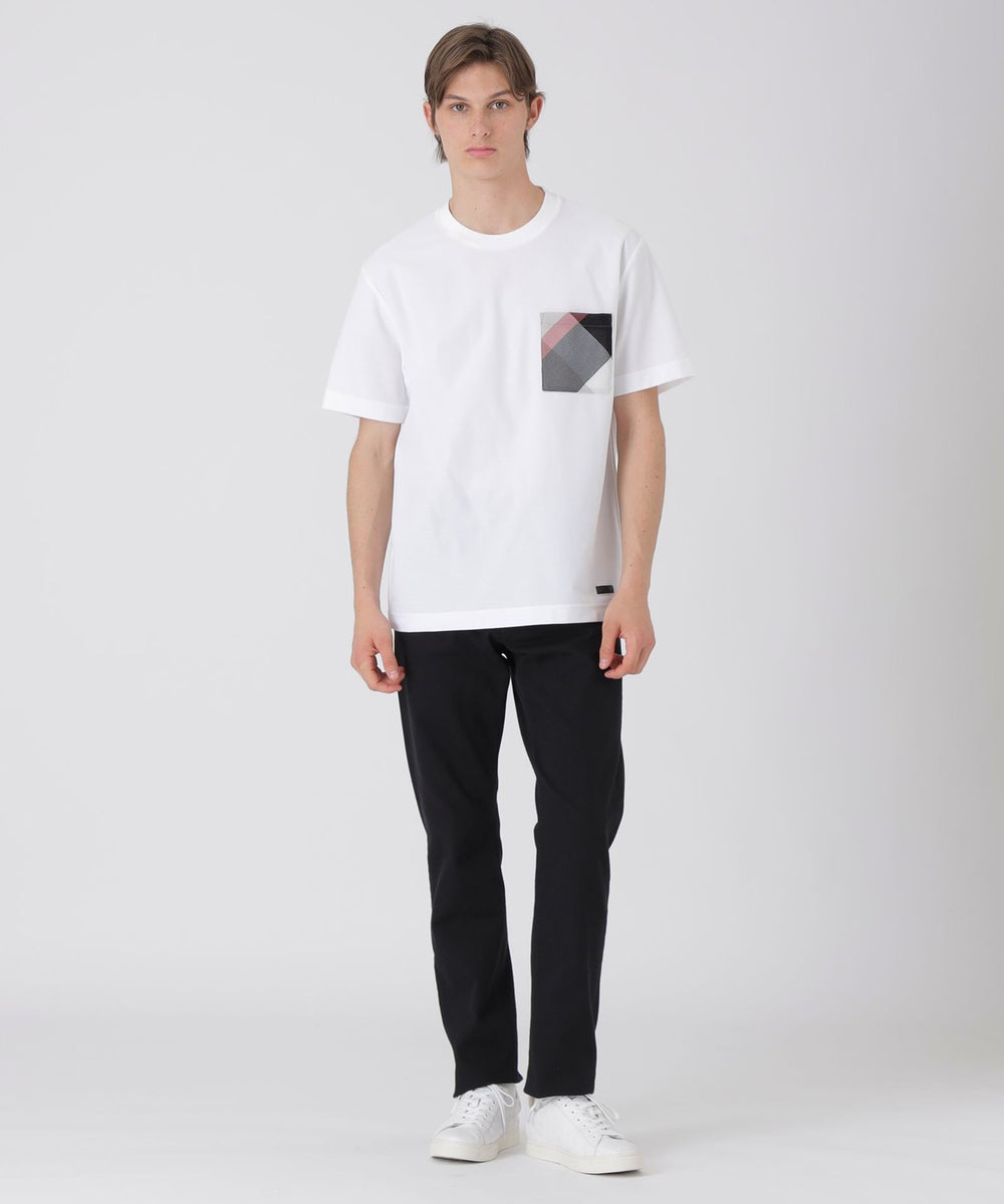 カラミチェックポケットTシャツ（カットソー）｜BLACK LABEL