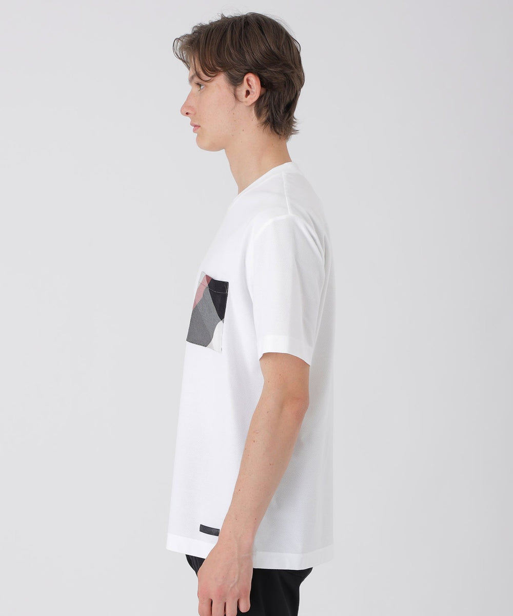 カラミチェックポケットTシャツ（カットソー）｜BLACK LABEL