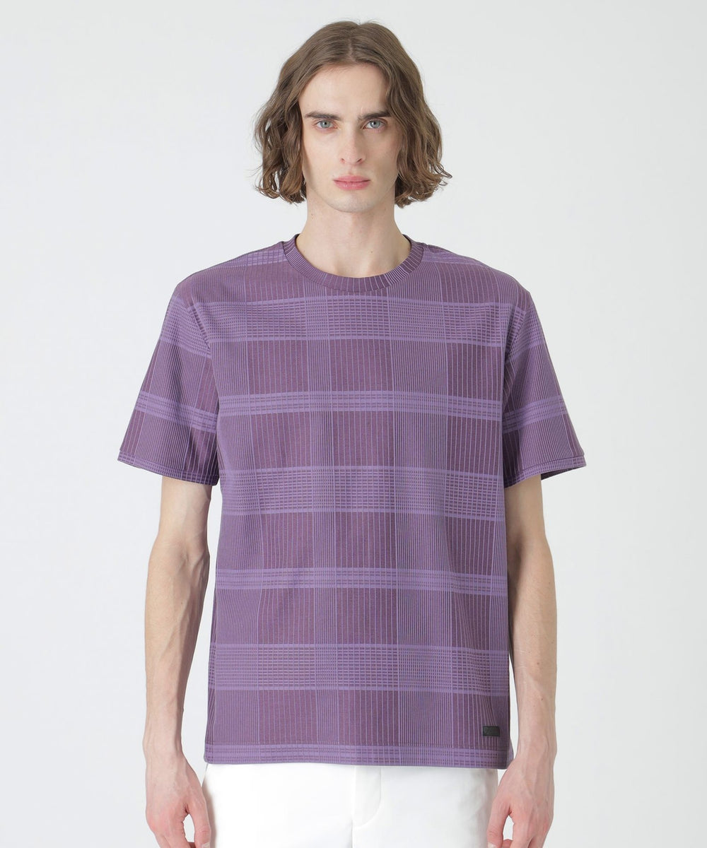 ハリヌキシャドーチェックTシャツ