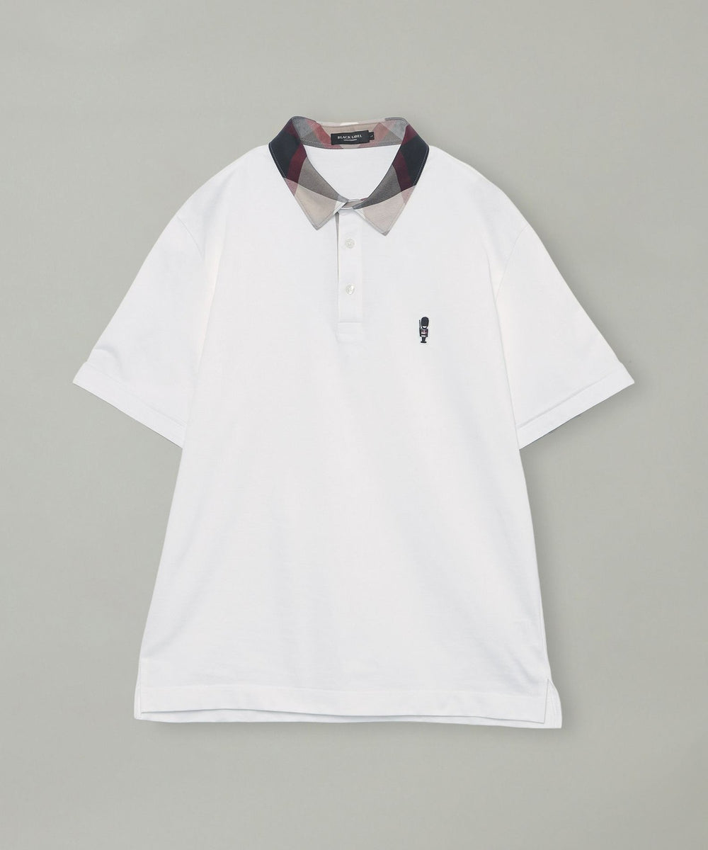 パーシャルチェックポロシャツ（カットソー）｜BLACK LABEL