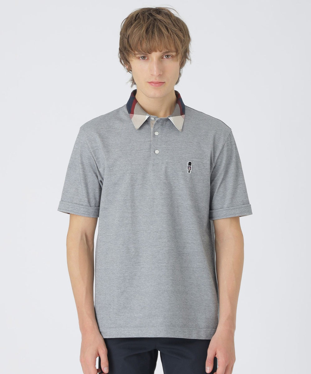 パーシャルチェックポロシャツ（カットソー）｜BLACK LABEL