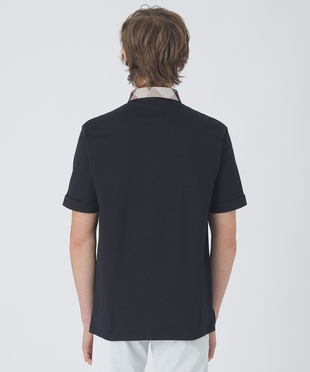 パーシャルチェックポロシャツ（カットソー）｜BLACK LABEL