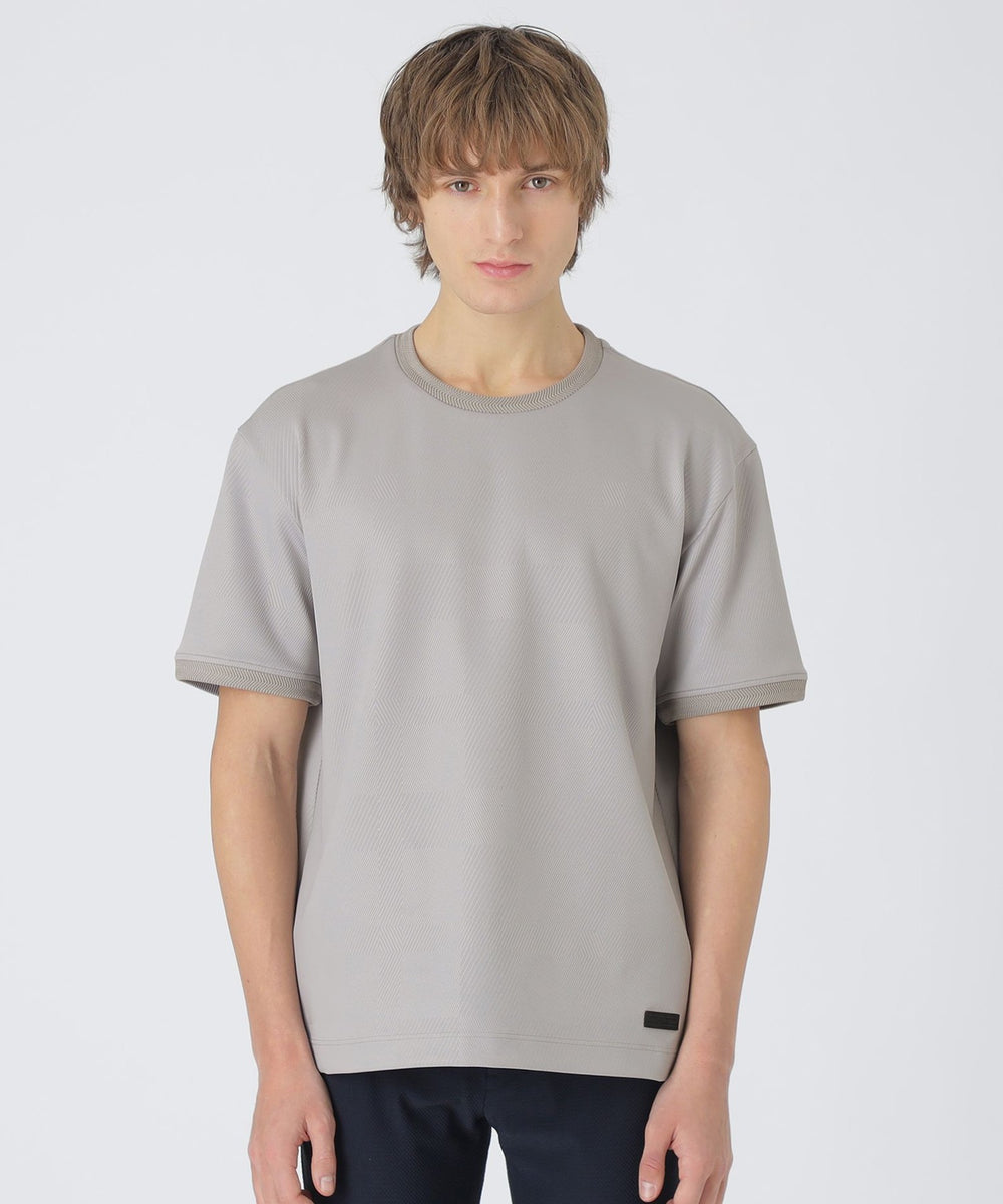 【BLACK lab.】エンボスシャドーチェックTシャツ