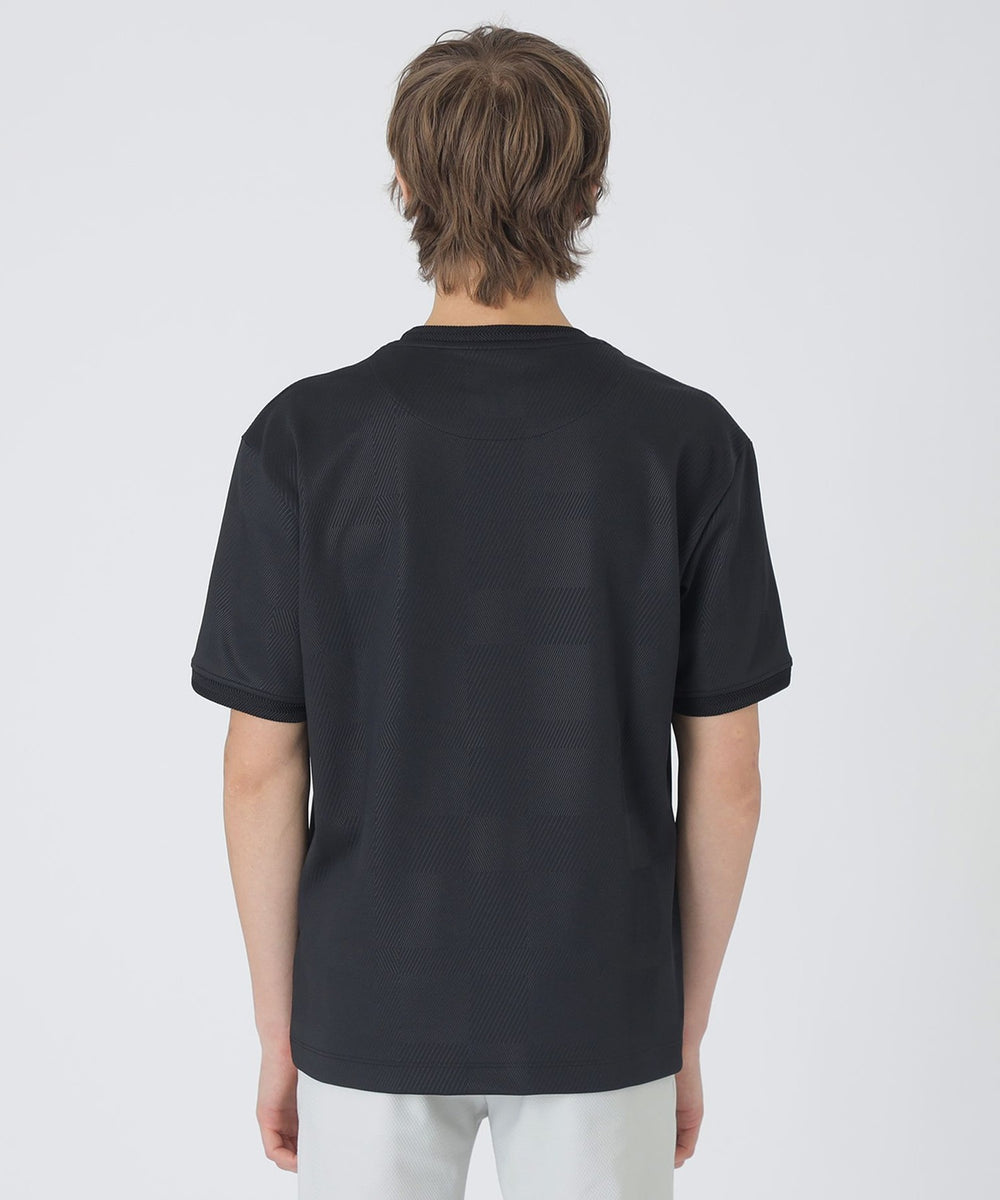 BLACK lab.】エンボスシャドーチェックTシャツ（カットソー）｜BLACK