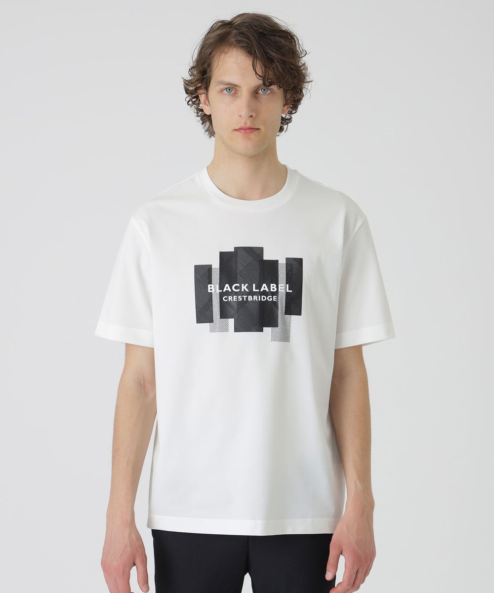 BLACK lab.】ラインストーンジオメトリックロゴTシャツ
