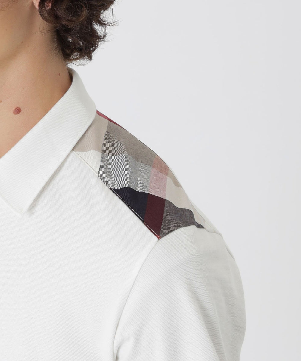 一部店舗限定】ショルダーチェックポロシャツ（カットソー）｜BLACK