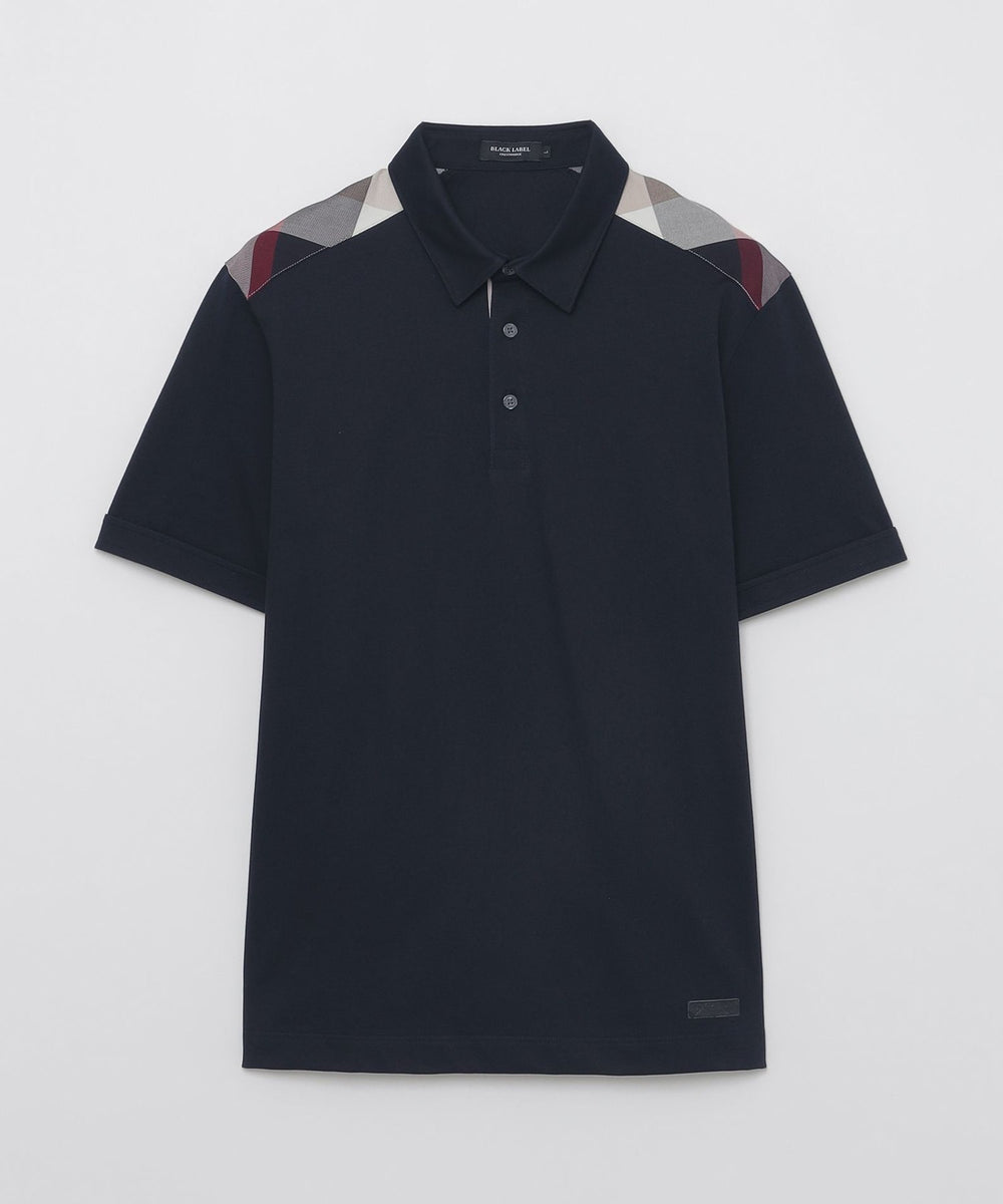 一部店舗限定】ショルダーチェックポロシャツ（カットソー）｜BLACK