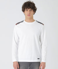 一部店舗限定】ショルダーチェックニットソー（カットソー）｜BLACK