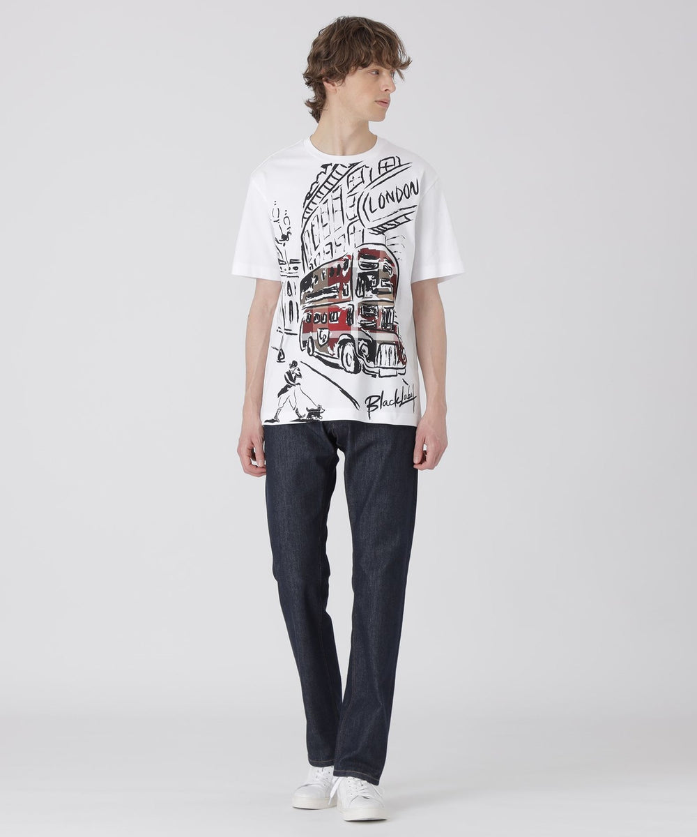 WEB・一部店舗限定】パネルロンドンバスTシャツ（カットソー）｜BLACK