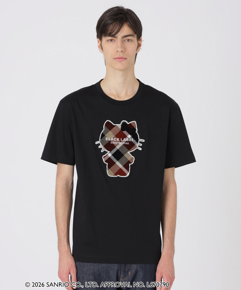 【定価16500円】ブルーレーベルクレストブリッジ☆ハローキティ☆Tシャツ☆黒 予約販売】【ハローキティコラボ】クレストブリッジチェックシルエット