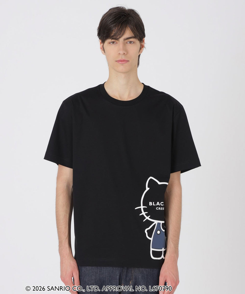 ブルーレーベルクレストブリッジ ハローキティコラボ Tシャツ 黒 タグ付未使用 ハローキティコラボ】クレストブリッジピーキングキティTシャツ