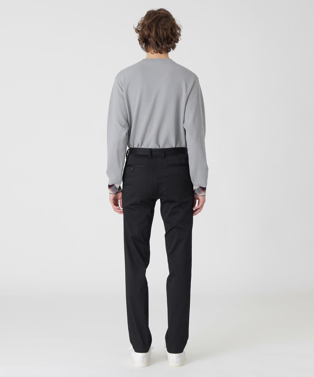 ストレッチソフトサテントラウザーズ（カジュアルパンツ）｜BLACK