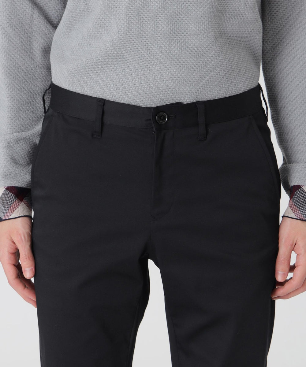 ストレッチソフトサテントラウザーズ（カジュアルパンツ）｜BLACK