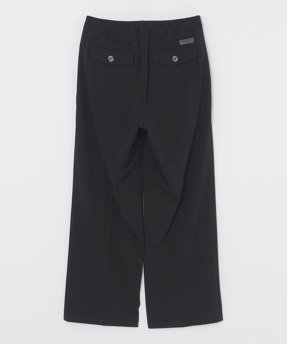 トリアセテートカルゼワイドトラウザーズ（カジュアルパンツ）｜BLACK
