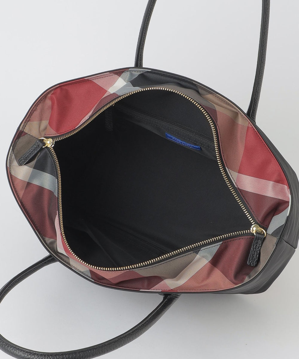 パーシャルクレストブリッジチェックナイロントート（バッグ）｜BLUE