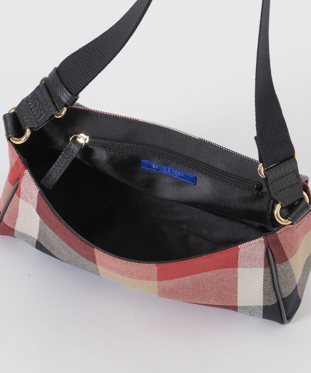 クレストブリッジチェックキャンバスかぶせショルダー（バッグ）｜BLUE