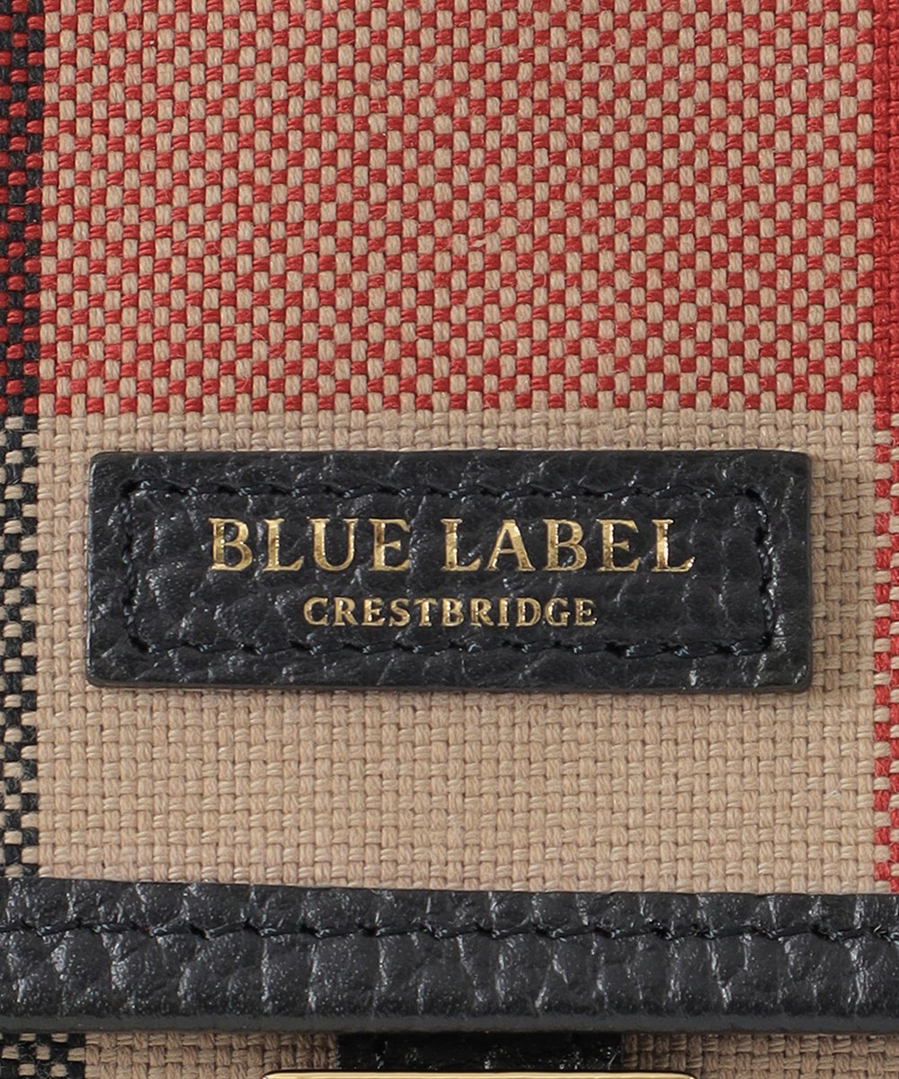 クレストブリッジチェックキャンバスかぶせショルダー（バッグ）｜BLUE