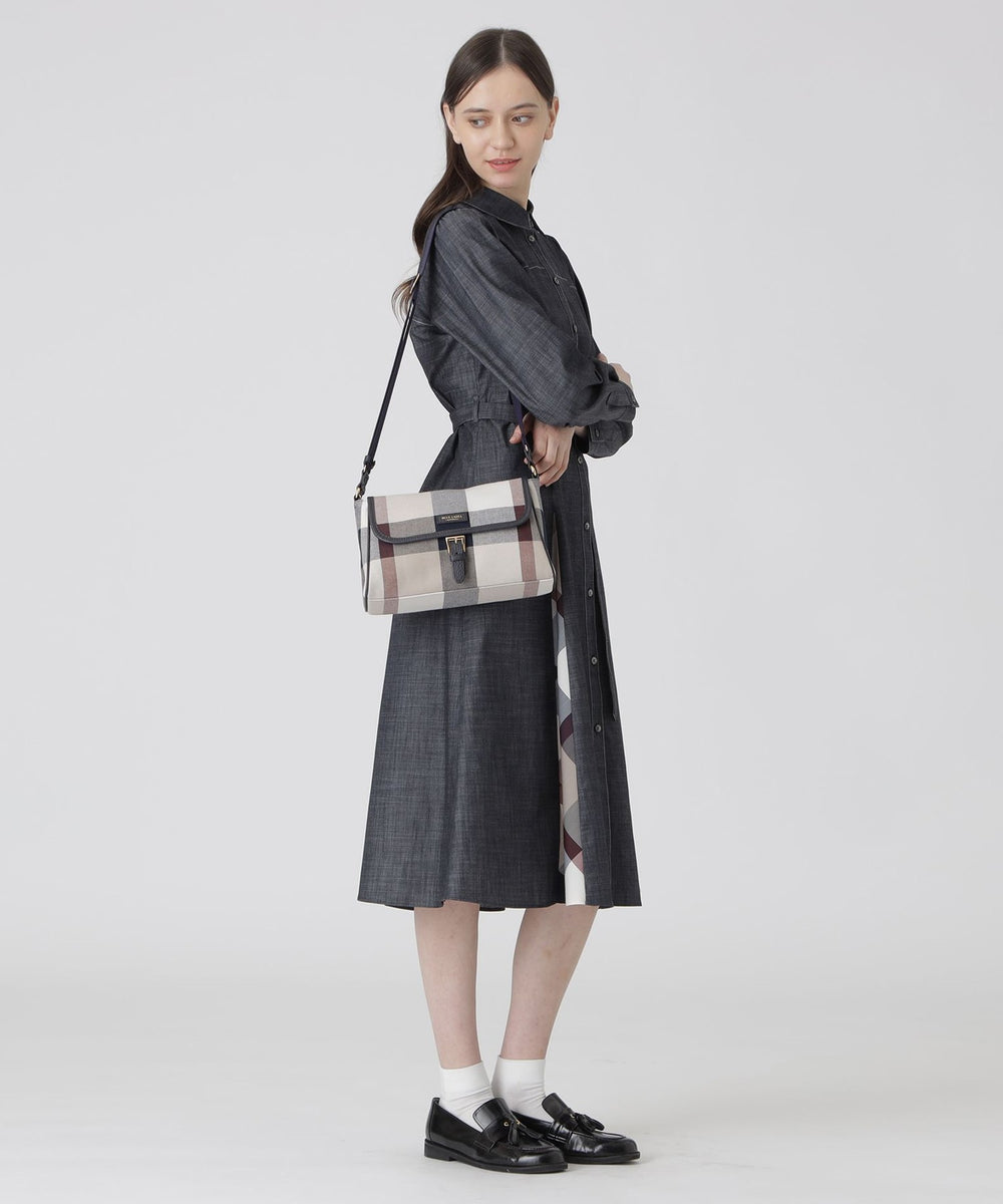 【中古】良品 BLUELABEL ブルーレーベル チェック キャンバス ショルダー バッグ fY0135N 中古・古着通販】BURBERRY BLUE LABEL (バーバリー ブルー レーベル