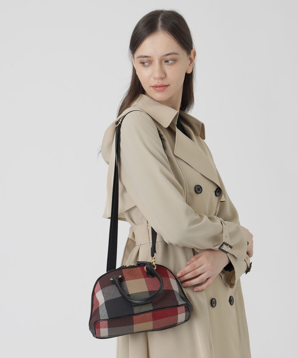 【未使用品】ブルーレーベルクレストブリッジ チェック 2WAY ハンドバッグ クレストブリッジチェックキャンバススクエアミニトート（バッグ