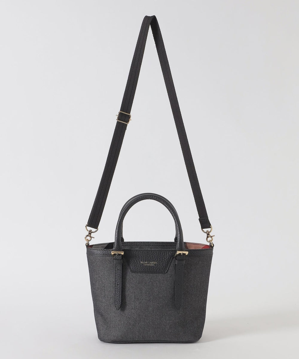 【美品】ブルーレーベルクレストブリッジ スクエアミニトート デニム 2way 美品】ブルーレーベルクレストブリッジ スクエアミニトート デニム